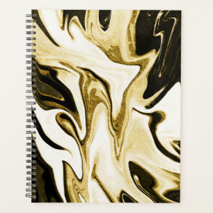 Abstract elegant retro digital fluid liquid marble planner