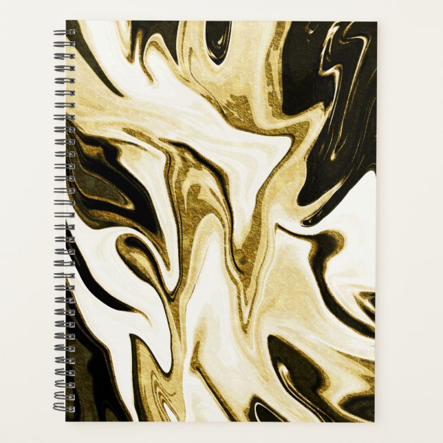 Abstract elegant retro digital fluid liquid marble planner (Front)