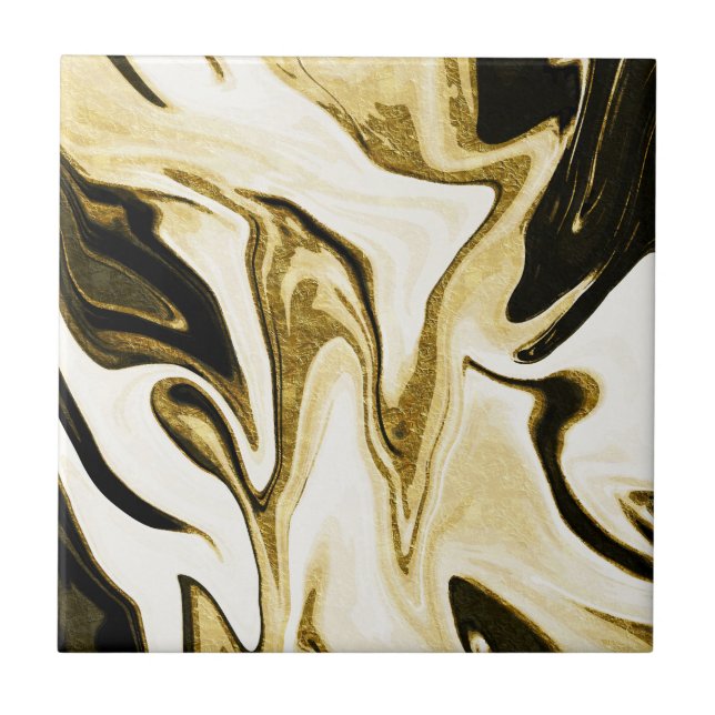 Abstract elegant retro digital fluid liquid marble tile (Front)