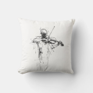 Abstract Elegant Violinist Throw Pillow