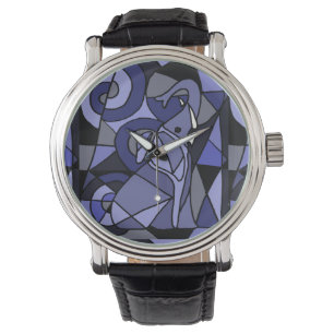 Abstract Elephant Art Watch