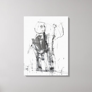 Abstract Elephant Sketch – Expressive Wildlife Art Canvas Print