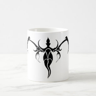 Abstract Elephant Tribal Tattoo - black and white Coffee Mug