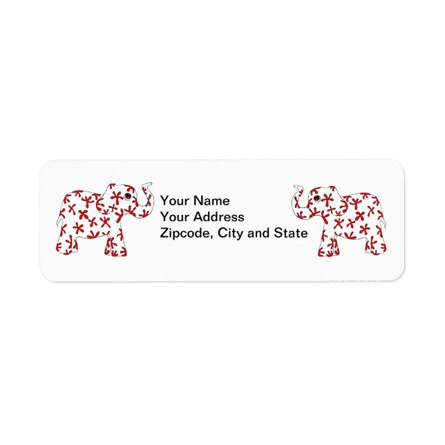 Abstract Elephants Return Address Labels (Front)