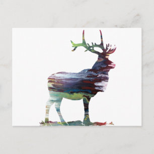 Abstract Elk silhouette Postcard