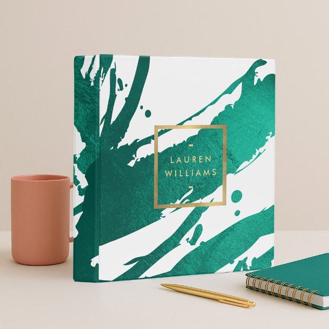 Abstract Emerald Green Brushstrokes Binder (Creator Uploaded)
