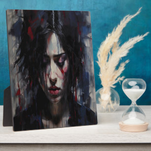 Abstract Emotional Portrait Contemporary Art Plaque