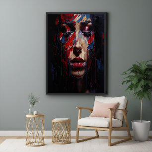 Abstract Emotional Portrait Expressionist Art Poster