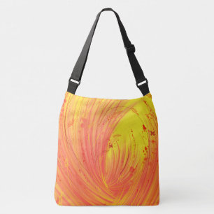 Abstract Enchanted Garden Orange Crossbody Bag