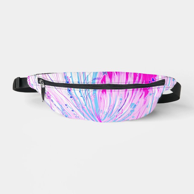Abstract Enchanted Garden Pink Magenta White Fanny Pack (Front)
