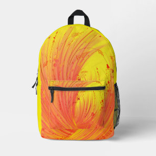 Abstract Enchanted Garden Yellow orange Printed Backpack