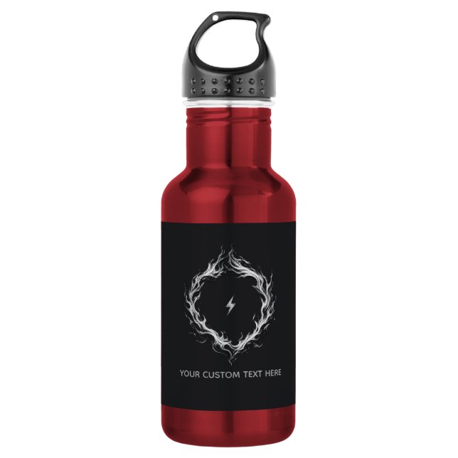 Abstract Energy Circle – Customizable Text 532 Ml Water Bottle (Front)