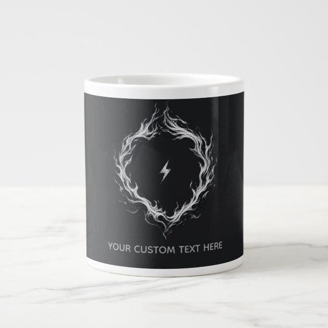 Abstract Energy Circle – Customizable Text Large Coffee Mug (Front)