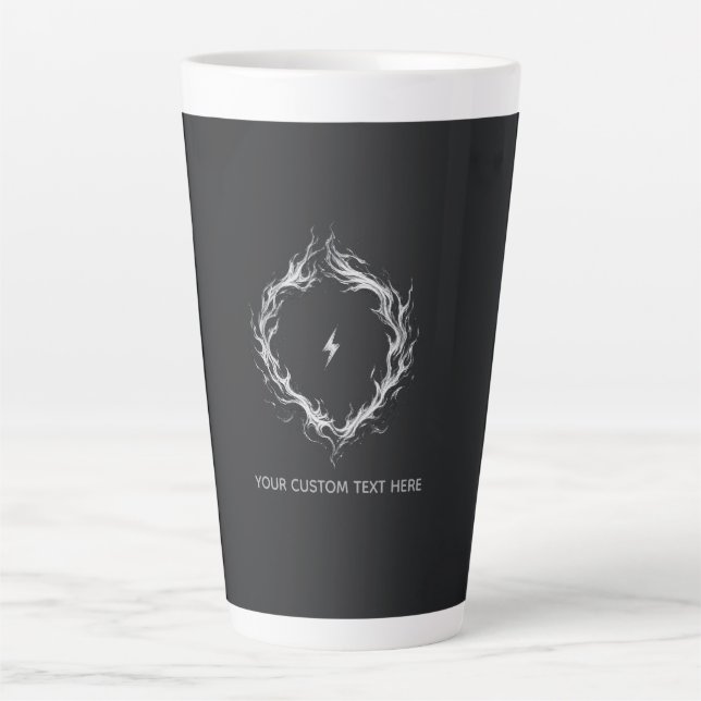 Abstract Energy Circle– Customizable Text Latte Mug (Front)