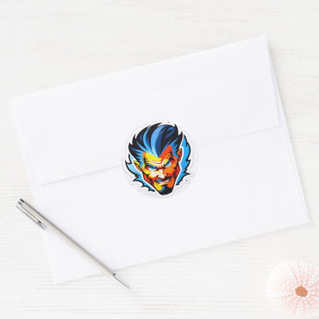 Abstract Energy Flow Classic Round Sticker (Envelope)