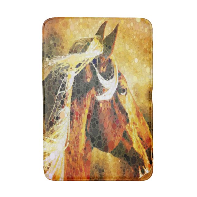 Abstract equestrian western country horse bath mat (Front Vertical)