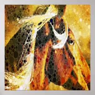 Abstract equestrian western country horse poster