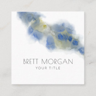 Abstract Ethereal Blue Watercolor  Square Business Card