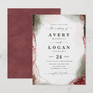 Abstract Ethereal Terra Rosa Wedding Invitation