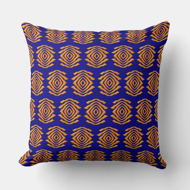 Abstract Ethnic African Pattern Throw Pillow (Front)