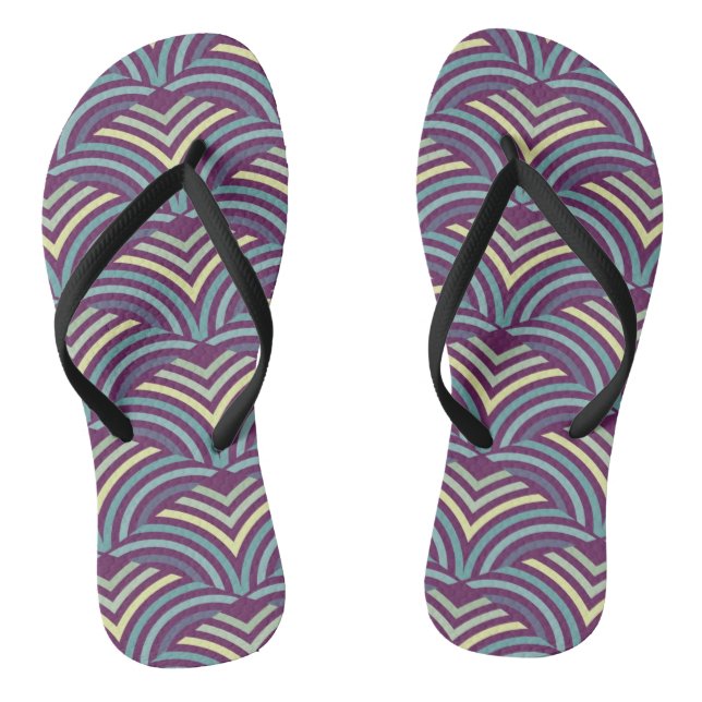 Abstract ethnic background 2 flip flops (Footbed)
