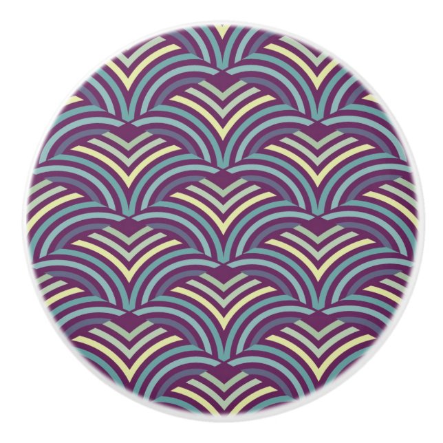 Abstract ethnic background ceramic knob (Front)