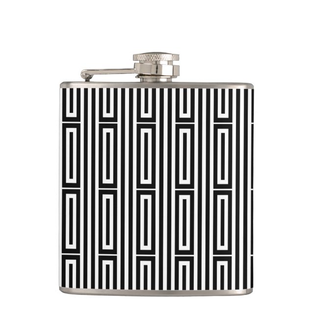 Abstract ethnic background hip flask (Front)