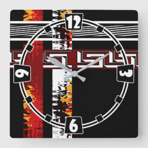 Abstract , ethnic, creative square wall clock