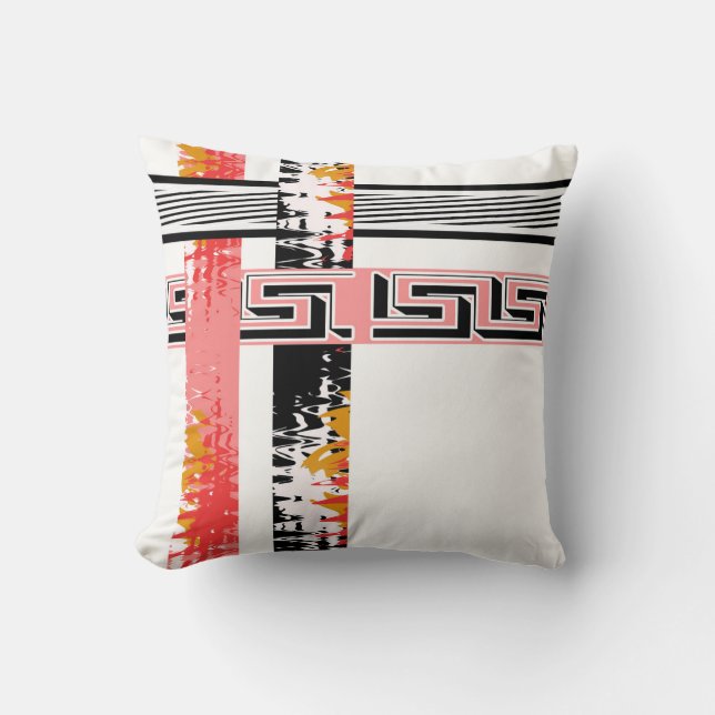Abstract , ethnic, creative throw pillow (Front)