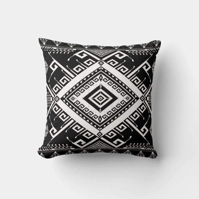 Abstract ethnic geometric pattern background desig throw pillow (Front)