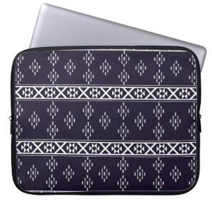 Abstract ethnic geometric pattern design Blue back Laptop Sleeve