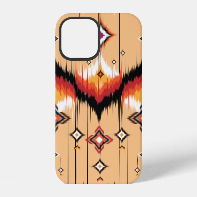 Abstract ethnic geometric pattern design, Ikat geo iPhone Case (Back)