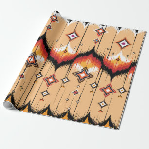Abstract ethnic geometric pattern design, Ikat geo Wrapping Paper