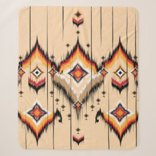 Abstract ethnic geometric pattern design, illustra sherpa blanket