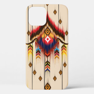 Abstract ethnic geometric pattern, Ikat geometric  iPhone 12 Case