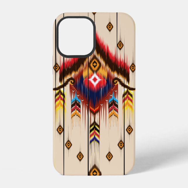 Abstract ethnic geometric pattern, Ikat geometric  iPhone Case (Back)