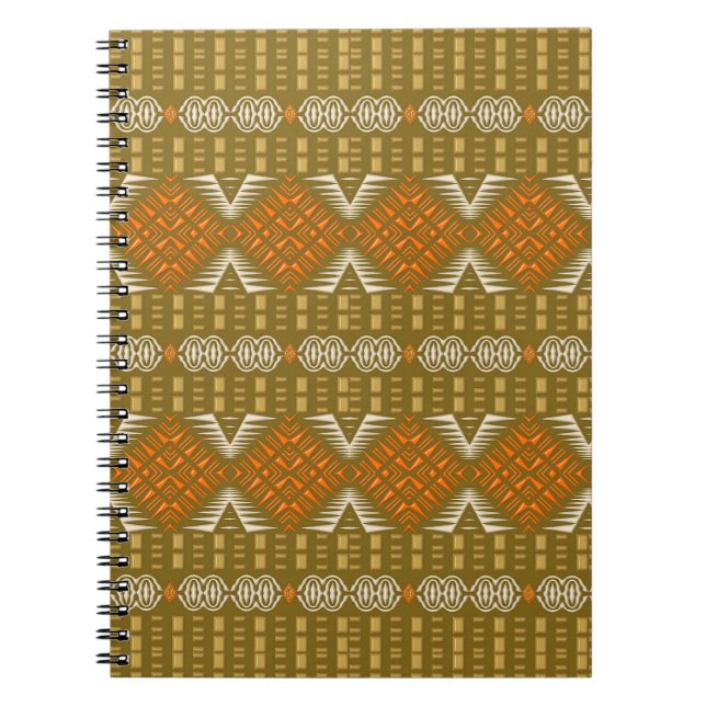 abstract ethnic golden  geometric pattern. notebook (Front)