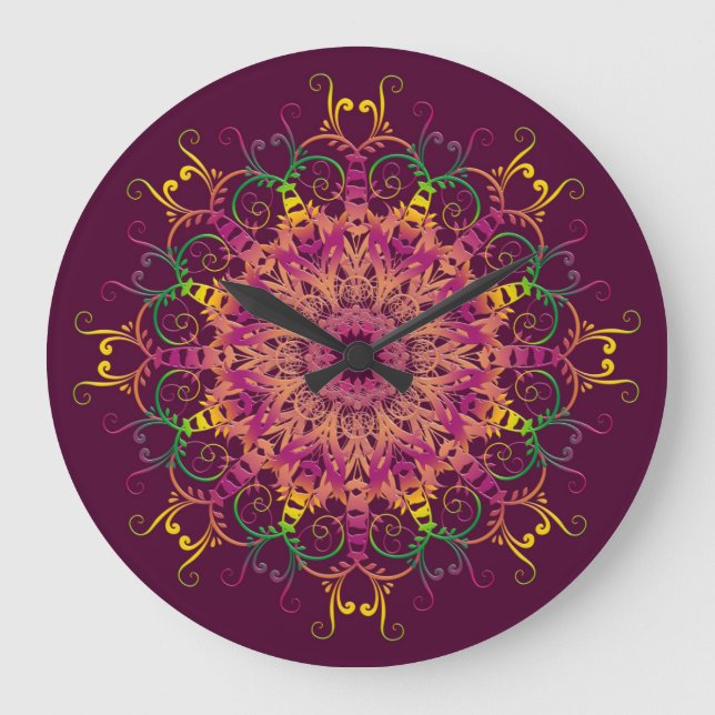 Abstract ethnic mandala. large clock (Front)