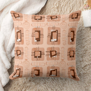 Abstract Ethnic Matrix - Dusty Coral Throw Pillow