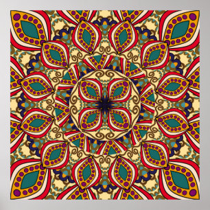 Abstract Ethnic Ornate Backgroundabstract,antique, Poster