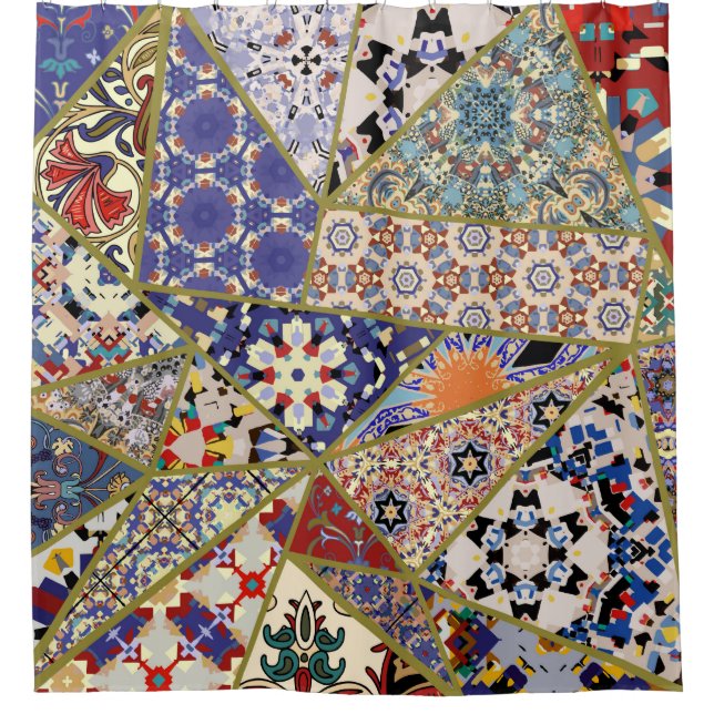Abstract ethnic spanish tile patchwork hand drawn, (Front)