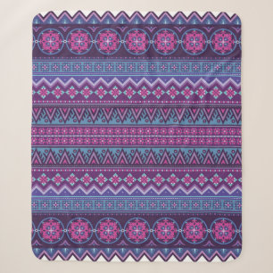 Abstract ethnic stripe pattern, ornamental vintag sherpa blanket