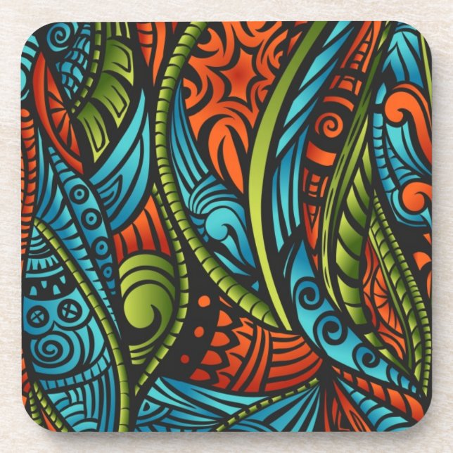 Abstract ethnic wallpaper coaster (Front)