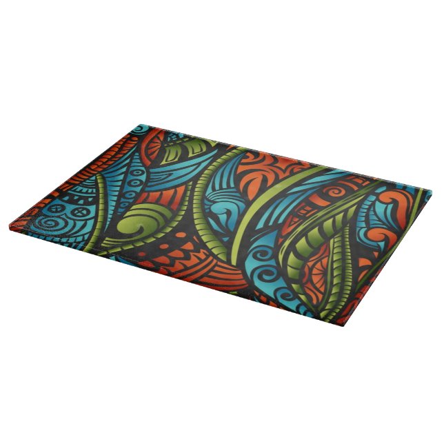 Abstract ethnic wallpaper cutting board (Corner)