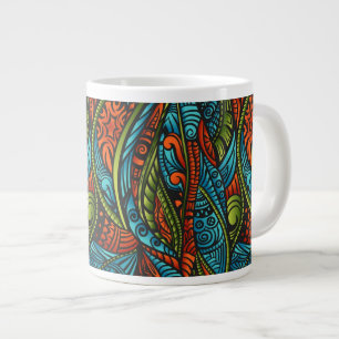 Abstract ethnic wallpaper large coffee mug