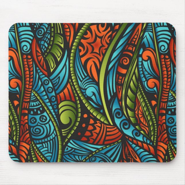 Abstract ethnic wallpaper mouse pad (Front)