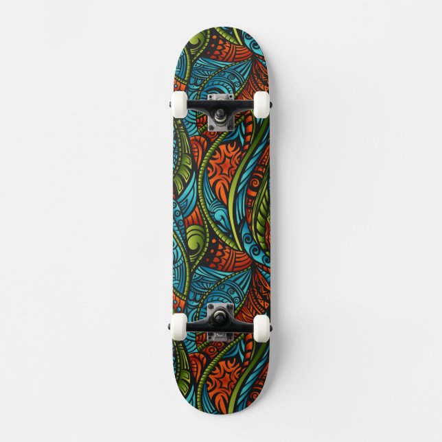 Abstract ethnic wallpaper skateboard (Front)