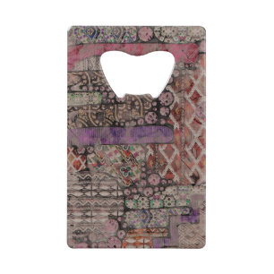 Abstract Ethno Pattern - Folklore Art 1 Credit Card Bottle Opener