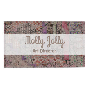 Abstract Ethno Pattern - Folklore Art 1 Name Tag