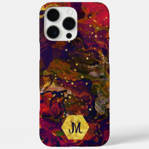 Abstract Evening Red, Cream and Midnight Blue iPhone 16 Pro Max Case